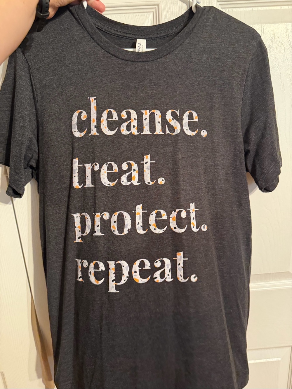 Gray 'cleanse. treat. protect. repeat.' Skincare Tee